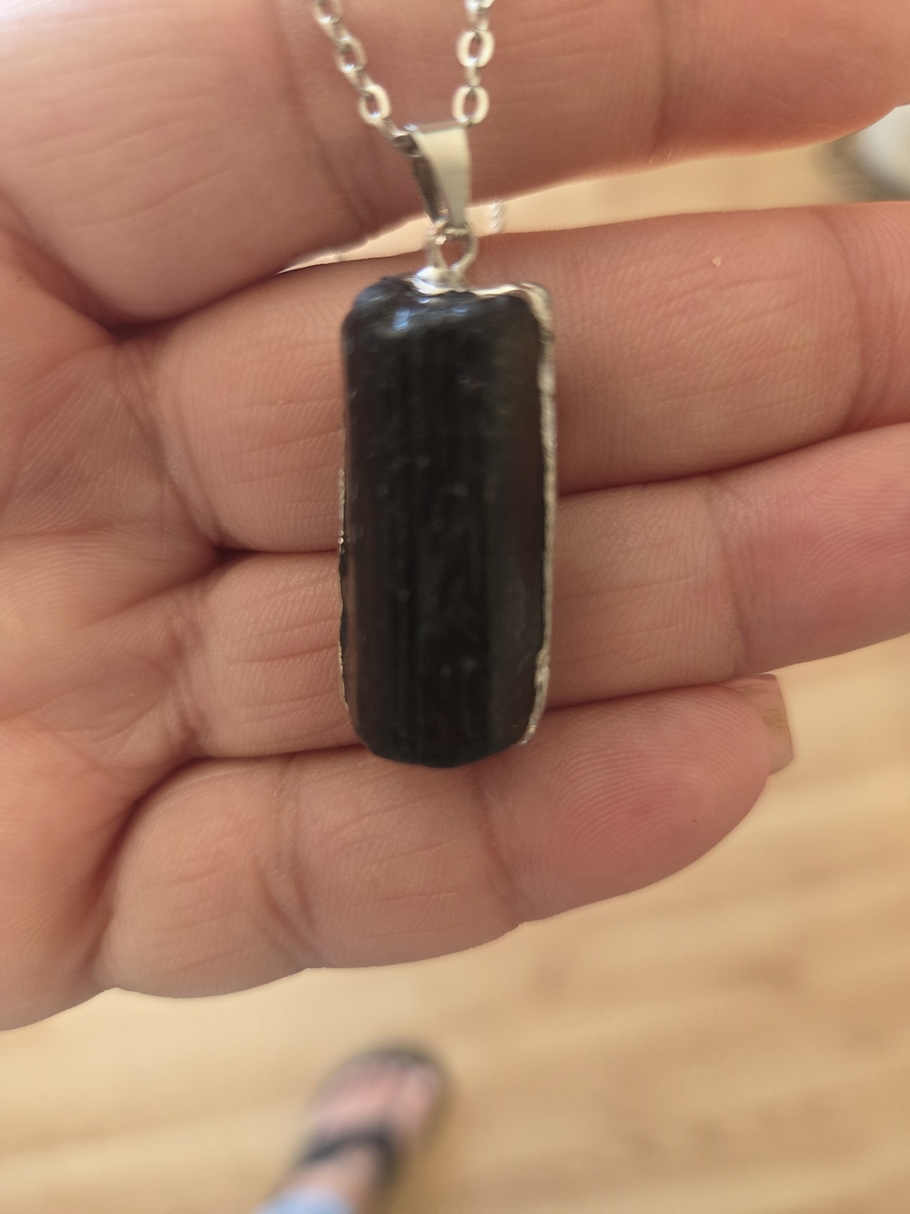 Black Tourmaline Pendant Necklace - Protective Stone Jewelry